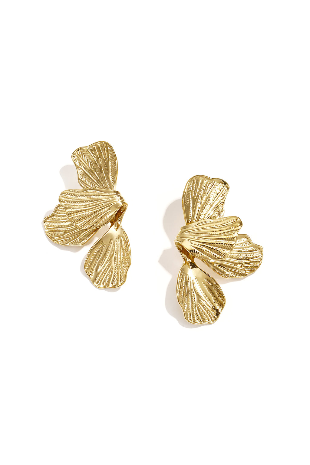 Elegant Stainless Steel Flower Drop Earrings