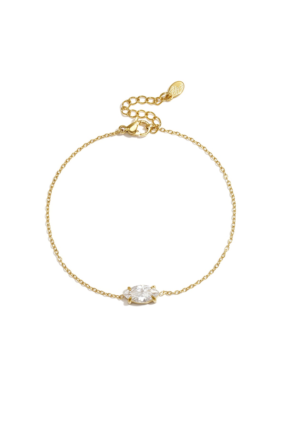 Elegant Ellipse Rhinestone Charm Bracelet