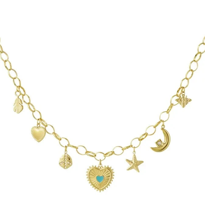 Sunny Love Charm Necklace Gold