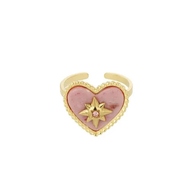 Love Ring with Stone Pink