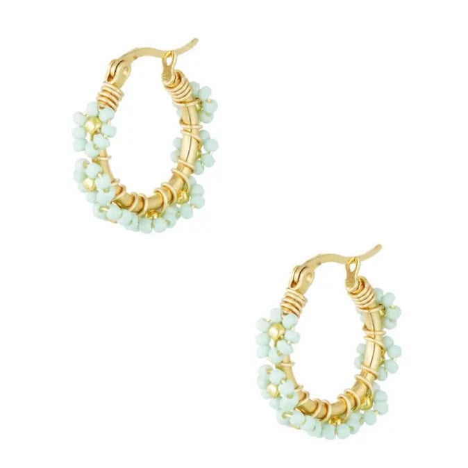 Bead Blossom Earrings Blue