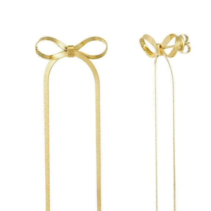 Adorable Bow Earrings Gold