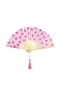 Elegant Bamboo Folding Fan in Yellow and Pink