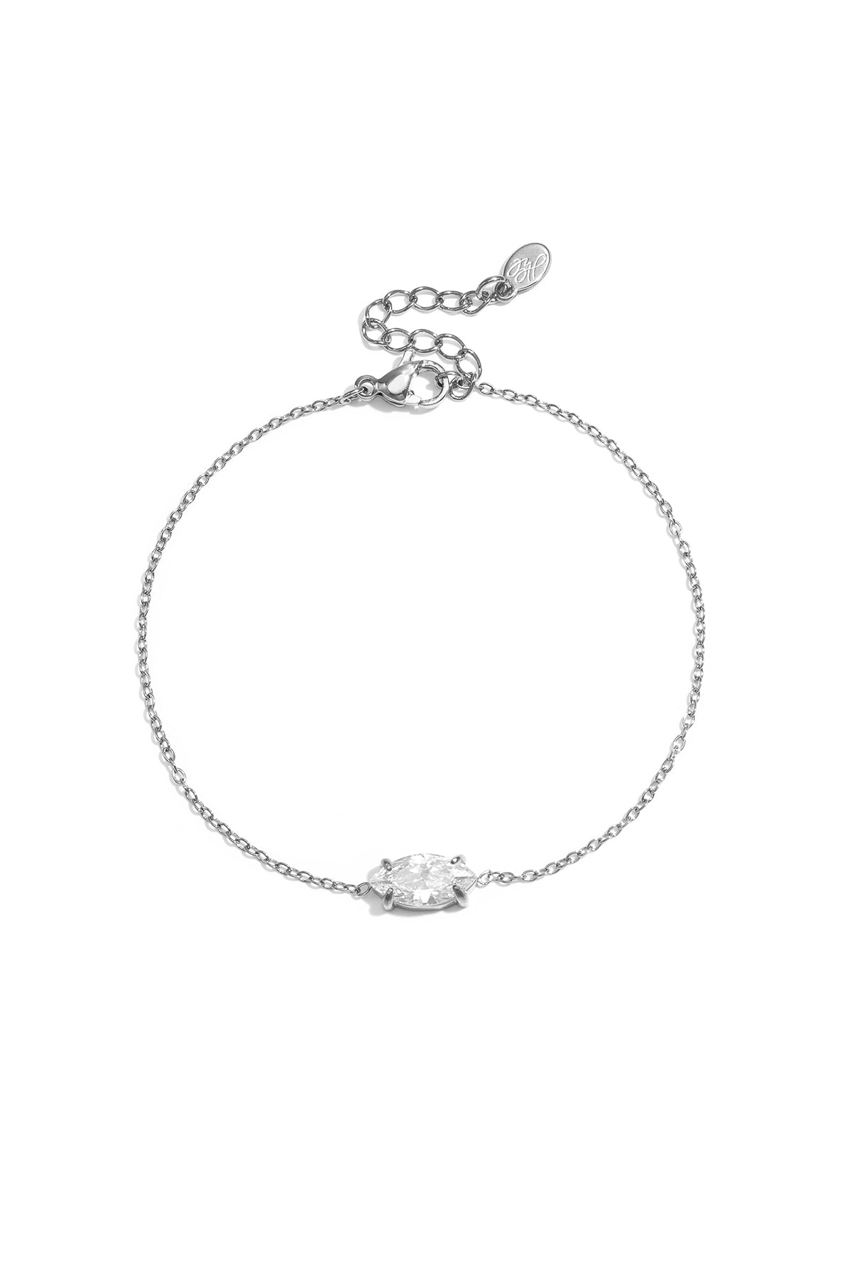 Elegant Ellipse Rhinestone Charm Bracelet