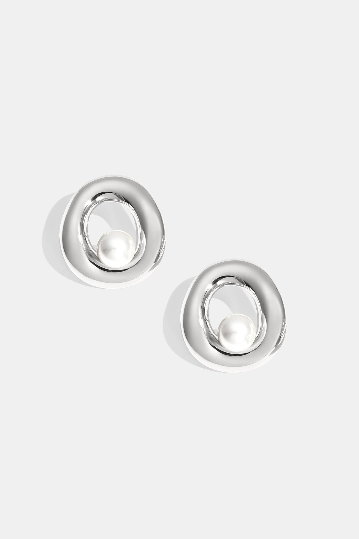 Stylish Stainless Steel Circle Stud Earrings