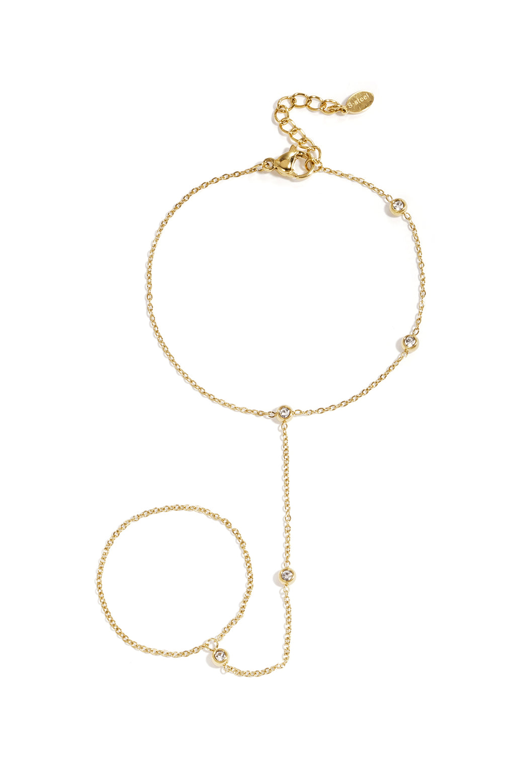 Elegant Silver & Gold Hand Chain for Women