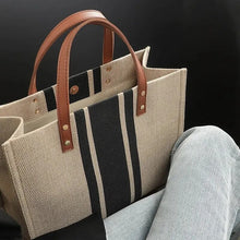 Afbeelding in Gallery-weergave laden, Canvas Stripe Bag Beige
